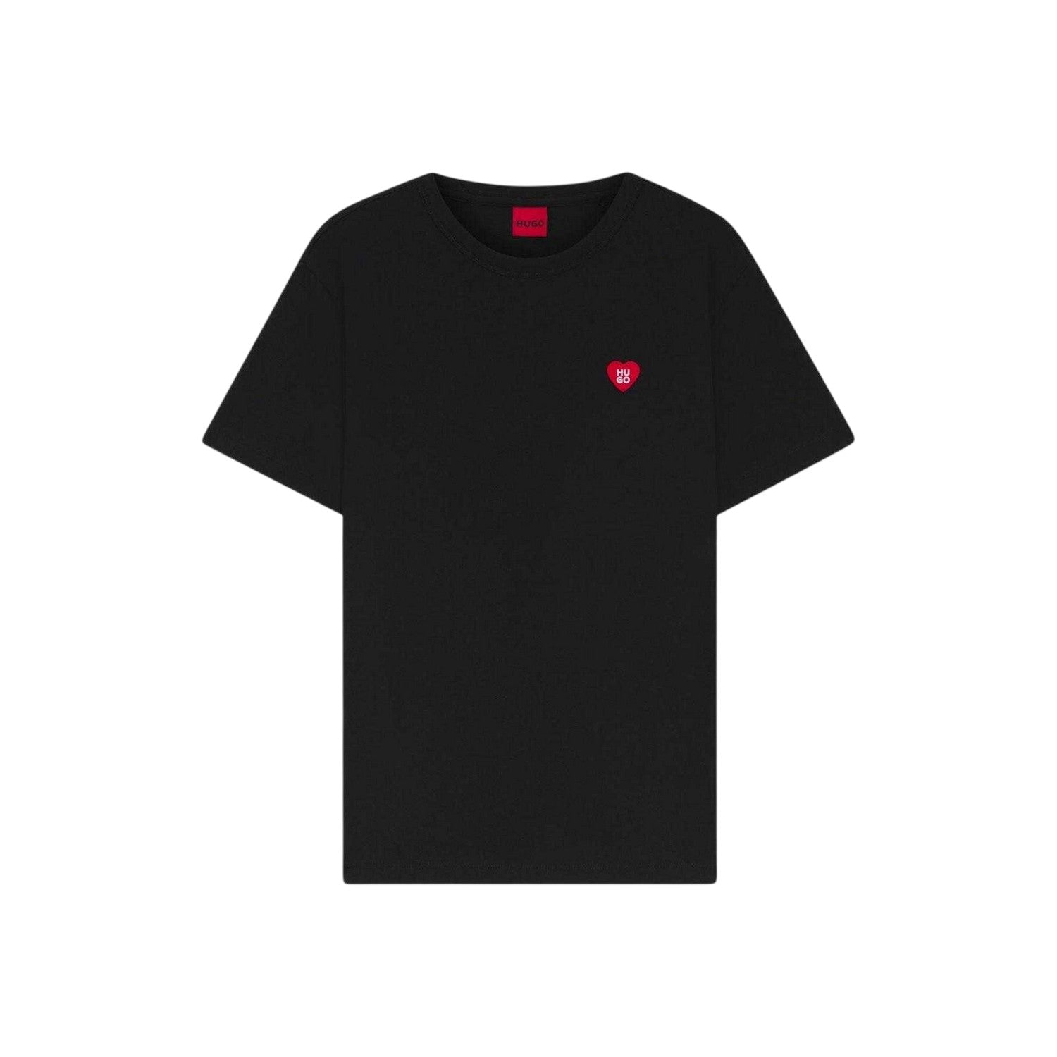 Black - Front - Hugo Womens-Ladies Heart Logo T-Shirt
