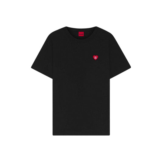 Black - Front - Hugo Womens-Ladies Heart Logo T-Shirt