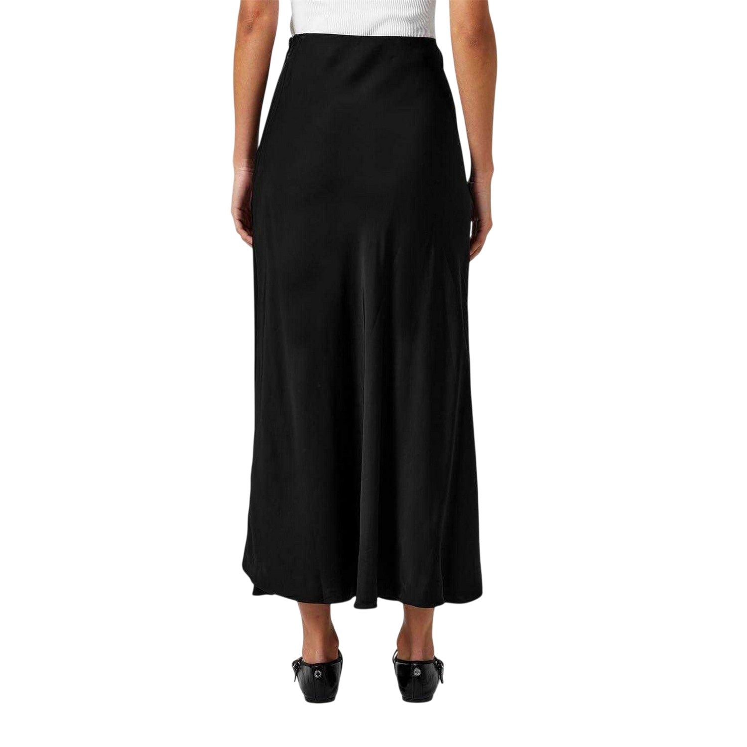 Black - Back - French Connection Womens-Ladies Plain Maxi Skirt