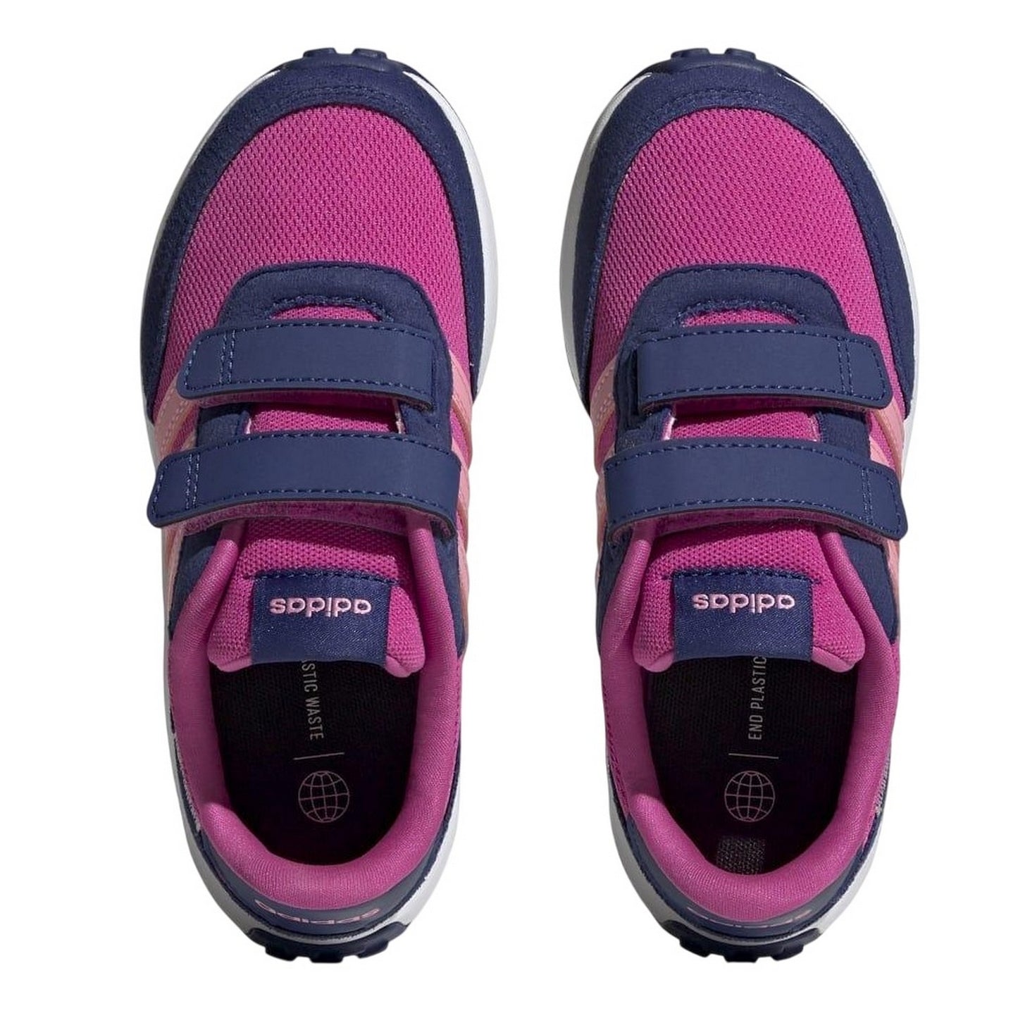 Pink - Side - Adidas Childrens-Kids Run 70s Suede Trainers