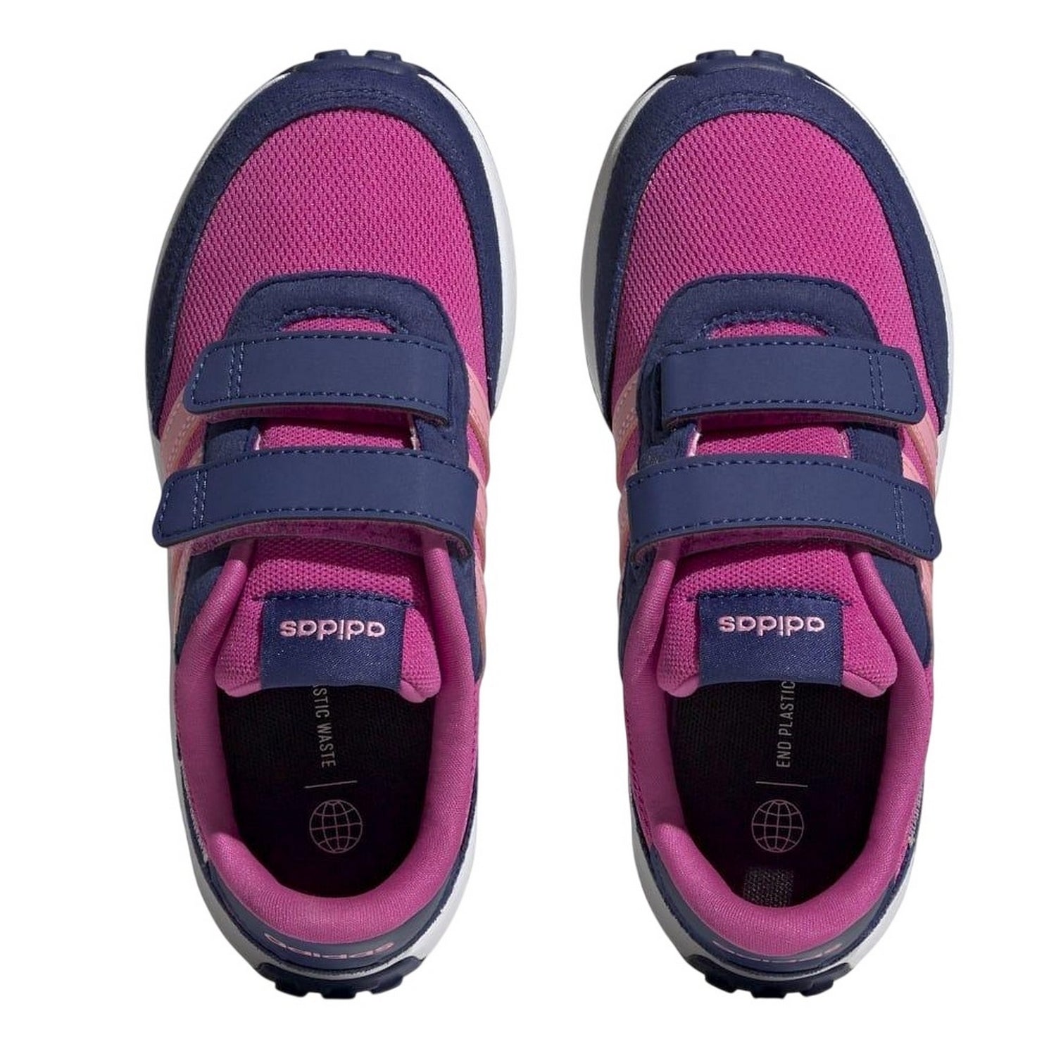Pink - Side - Adidas Childrens-Kids Run 70s Suede Trainers