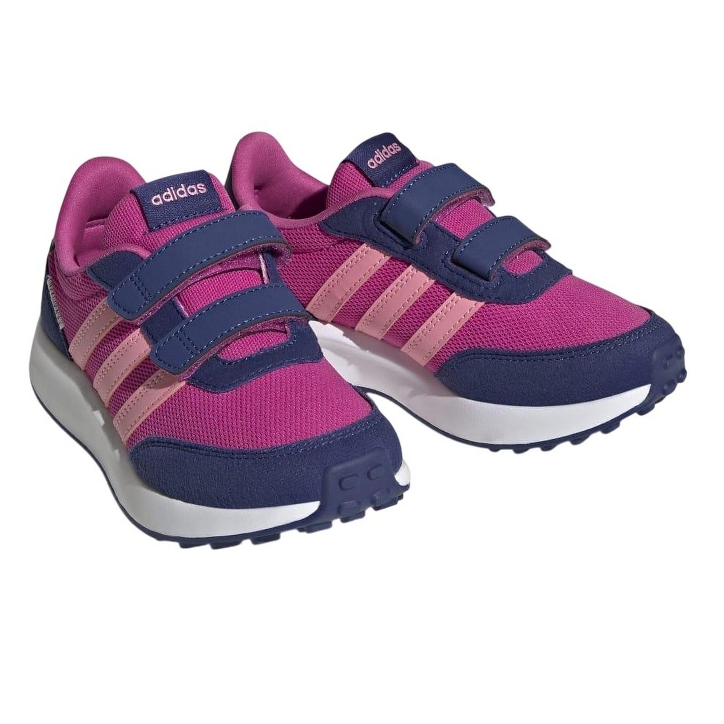 Pink - Front - Adidas Childrens-Kids Run 70s Suede Trainers