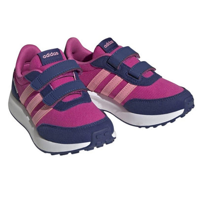 Pink - Front - Adidas Childrens-Kids Run 70s Suede Trainers
