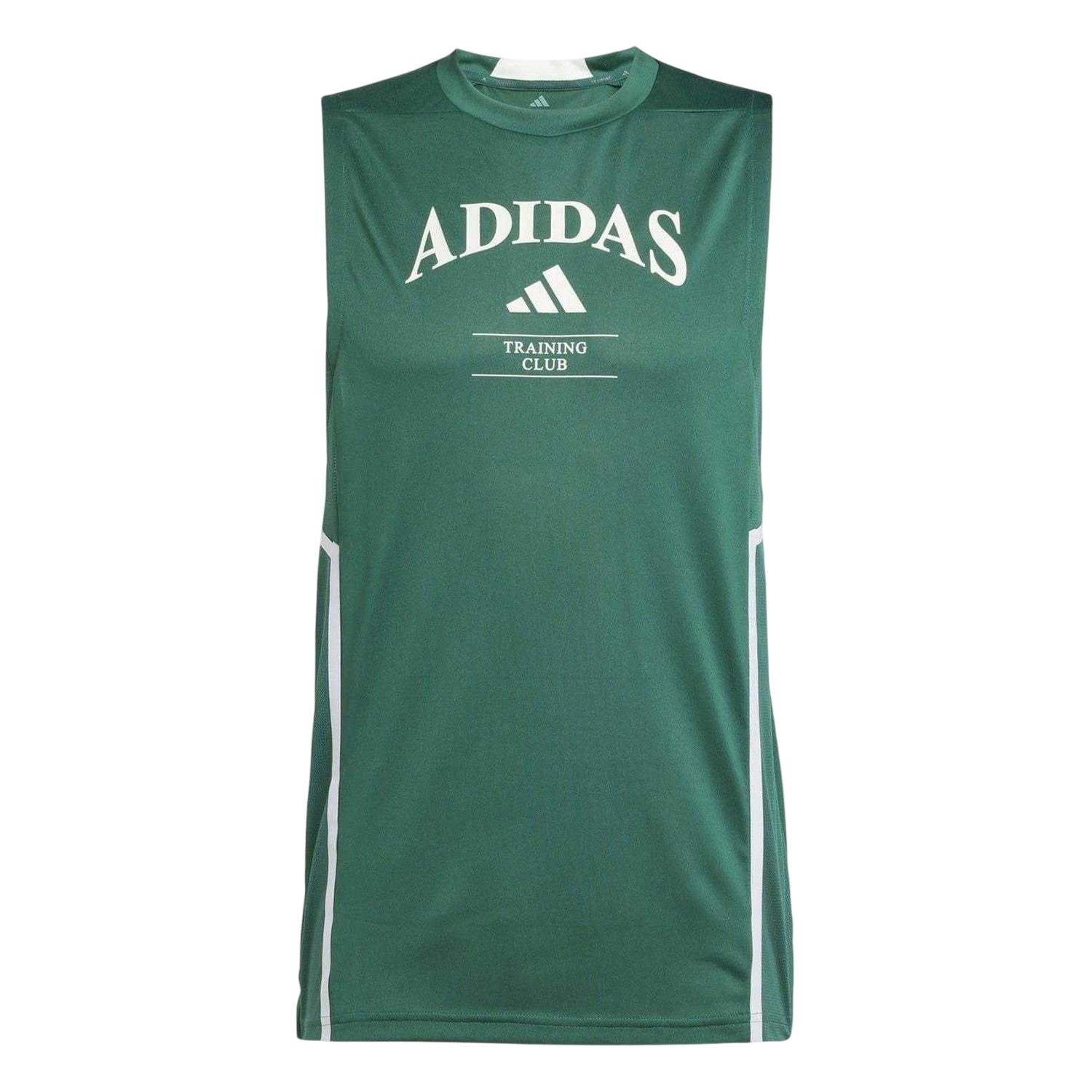 Green-White - Front - Adidas Mens Logo Printed Crew Neck Sleeveless Tank Top