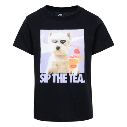 Black - Front - Nike Childrens-Kids Sip Photo Print T-Shirt