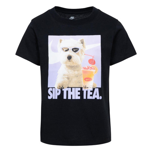Black - Front - Nike Childrens-Kids Sip Photo Print T-Shirt