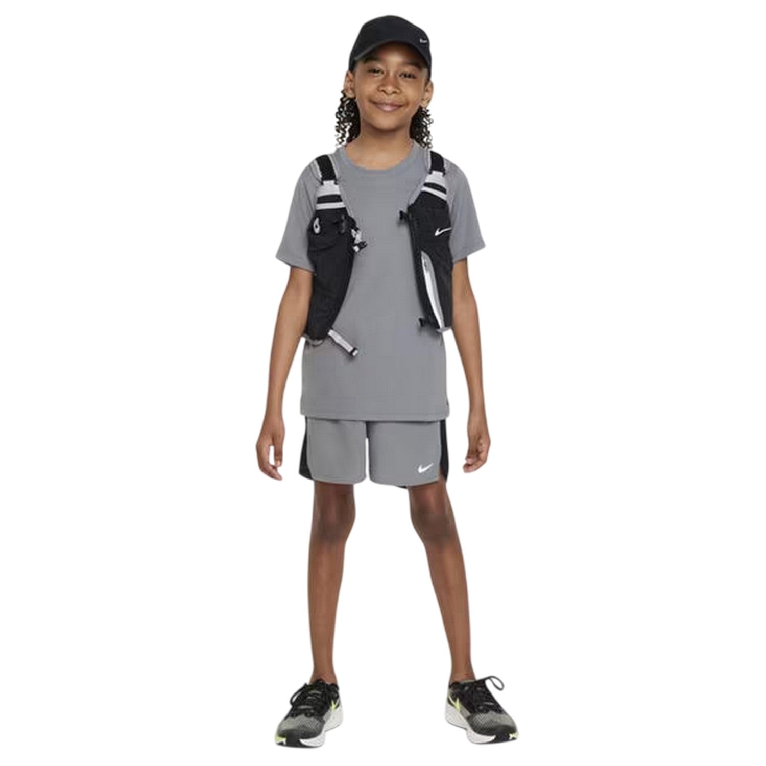 Smoke Grey - Side - Nike Boys Challenger Dri-FIT Shorts