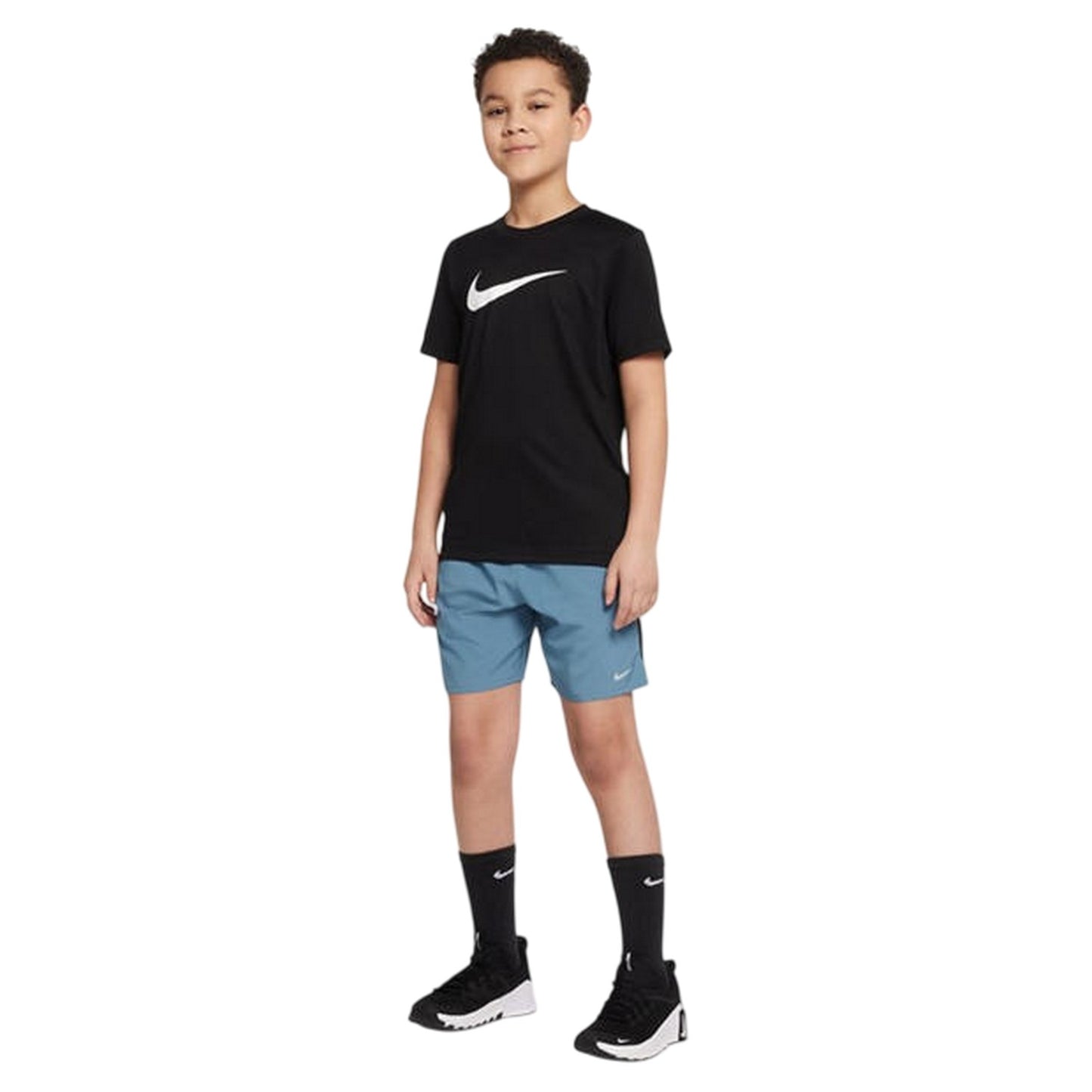 Smokey Blue - Side - Nike Boys Challenger Dri-FIT Shorts