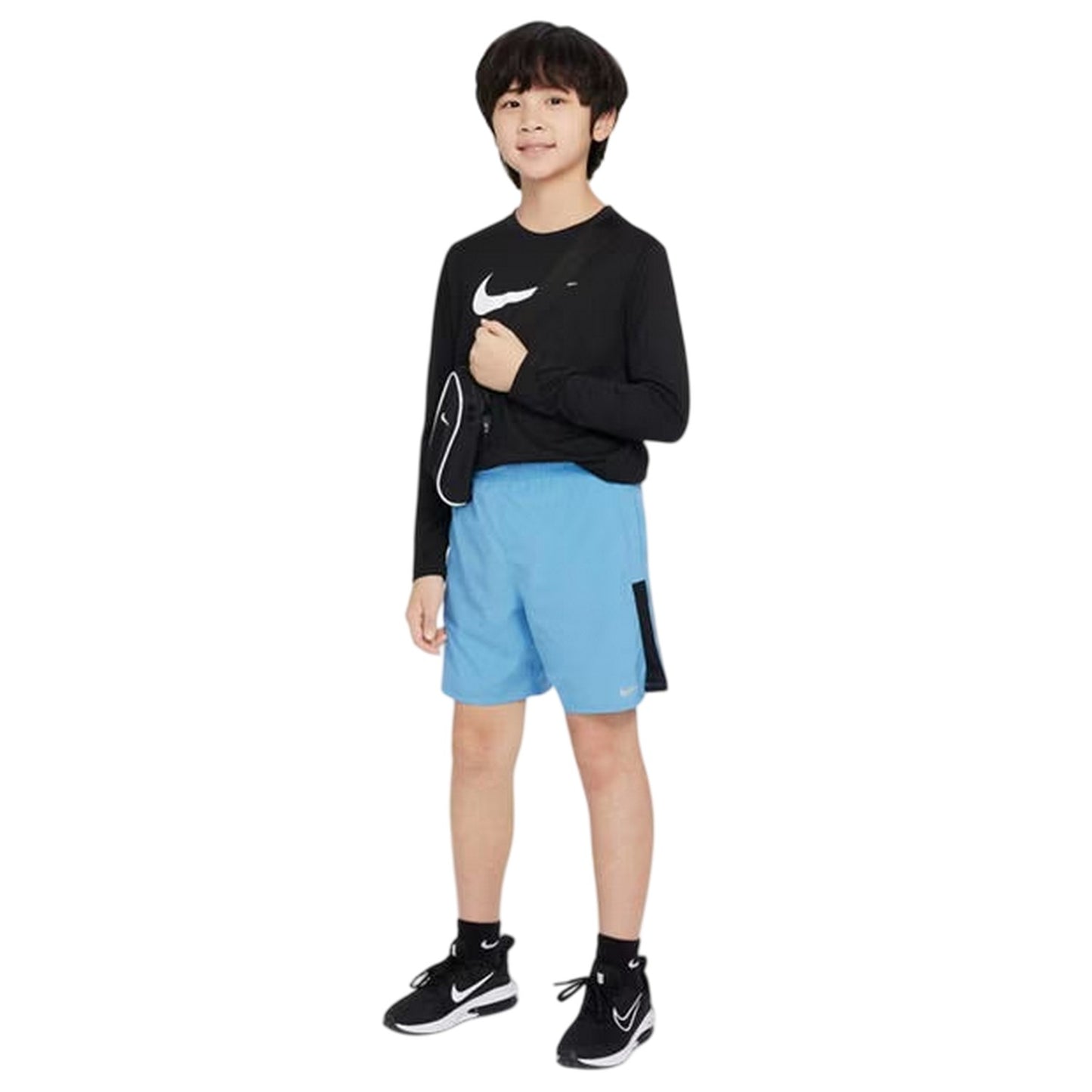 Blue - Side - Nike Boys Challenger Dri-FIT Shorts