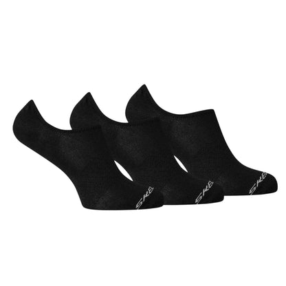 Black - Front - Skechers Mens No-Show Socks (Pack of 3)