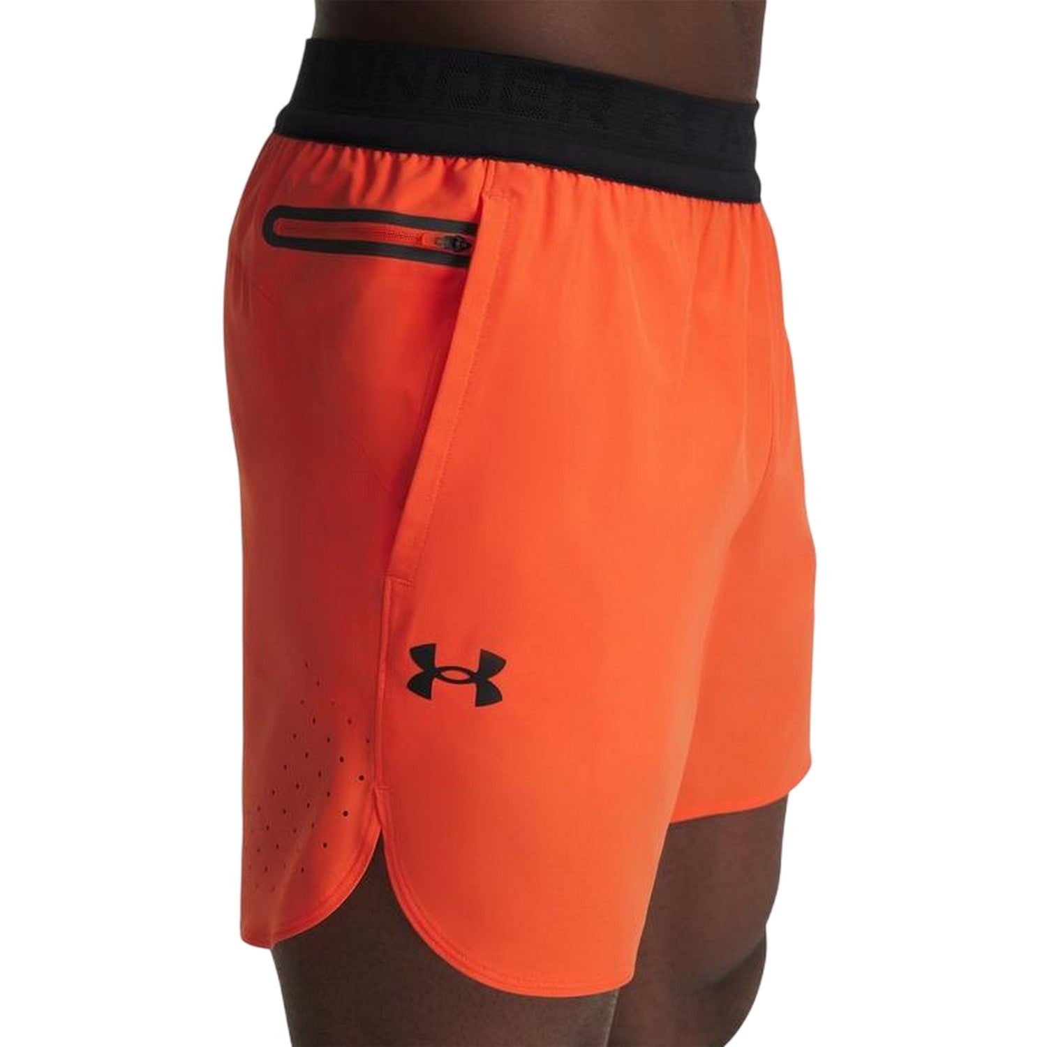 Orange - Side - Under Armour Mens 6 Vanish Elite Running Shorts