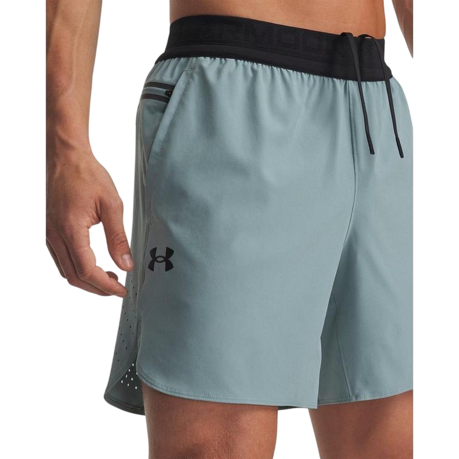 Green - Side - Under Armour Mens 6 Vanish Elite Running Shorts
