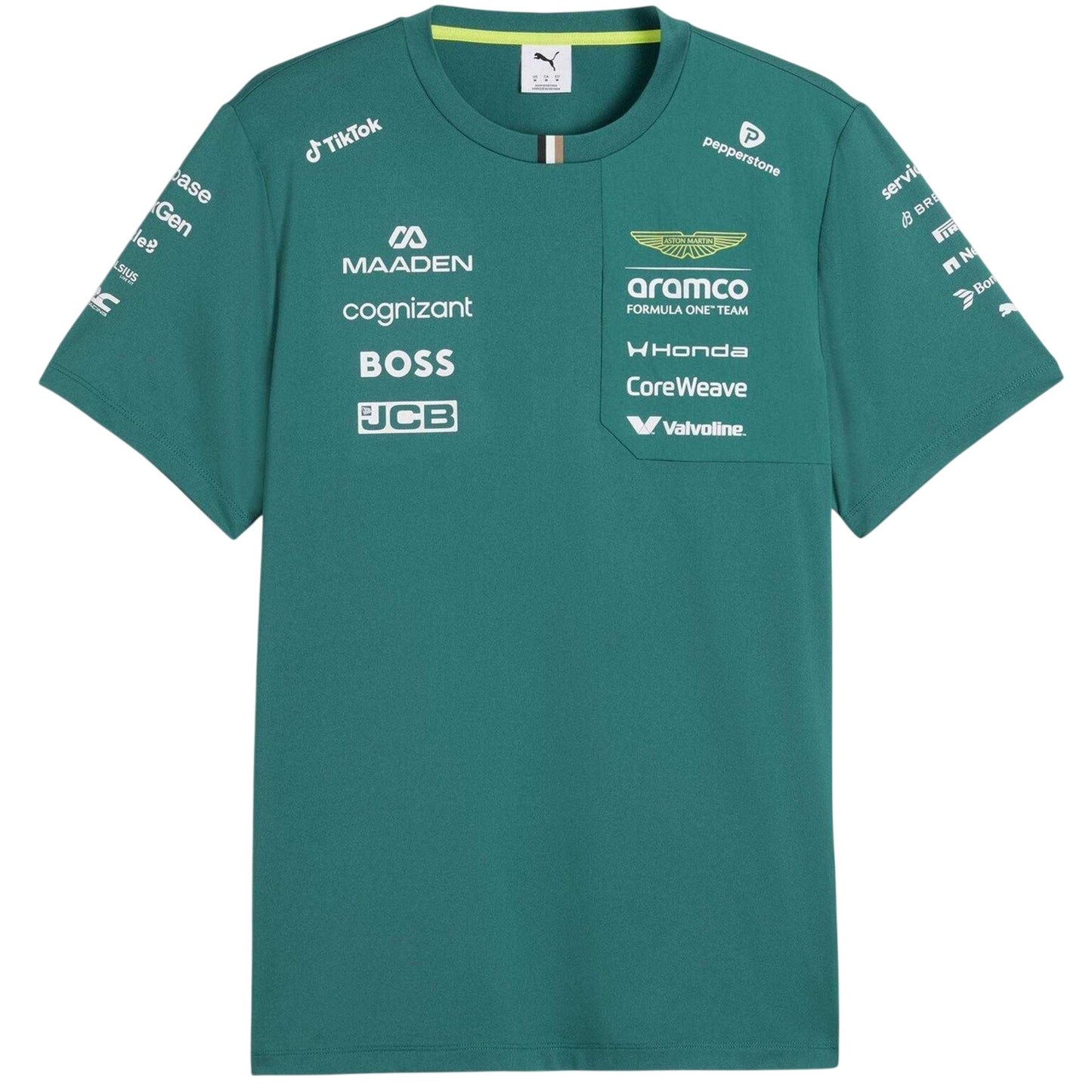 Green - Front - Aston Martin Mens F1 Puma T-Shirt