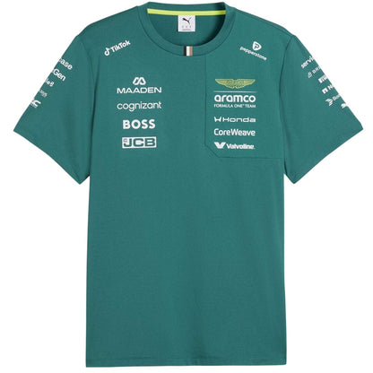 Green - Front - Aston Martin Mens F1 Puma T-Shirt