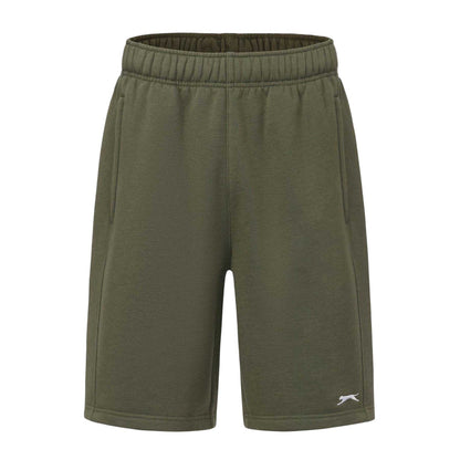 Khaki Green - Front - Slazenger Mens Fleece Shorts