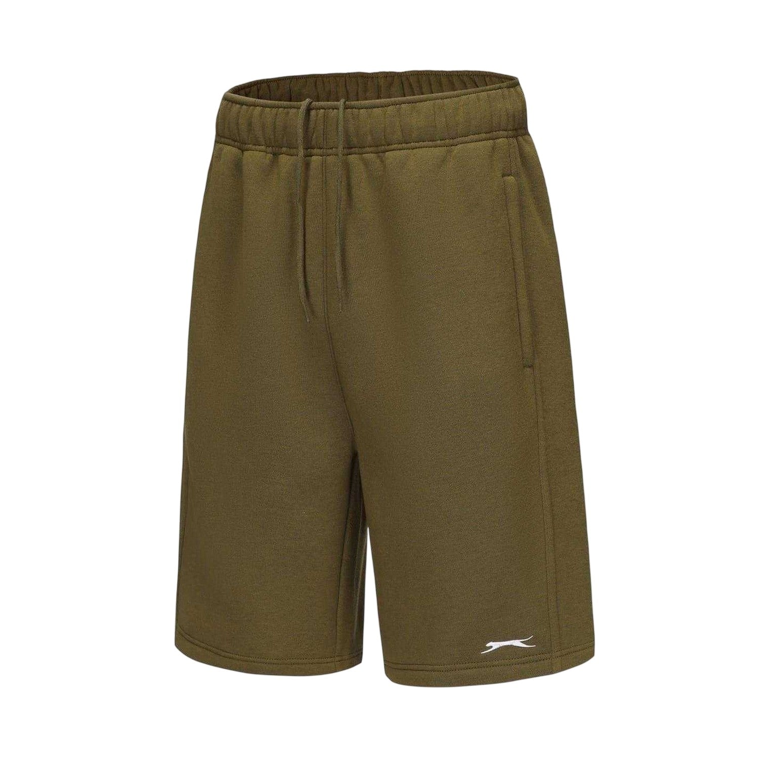 Army Green - Side - Slazenger Mens Fleece Shorts