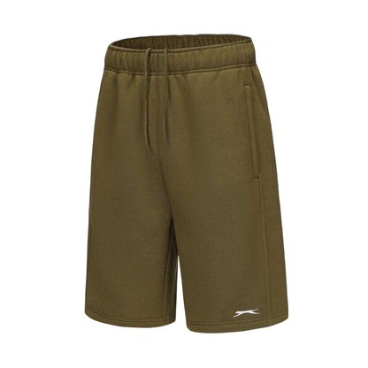 Army Green - Side - Slazenger Mens Fleece Shorts