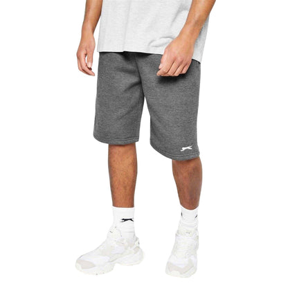 Charcoal - Side - Slazenger Mens Fleece Shorts