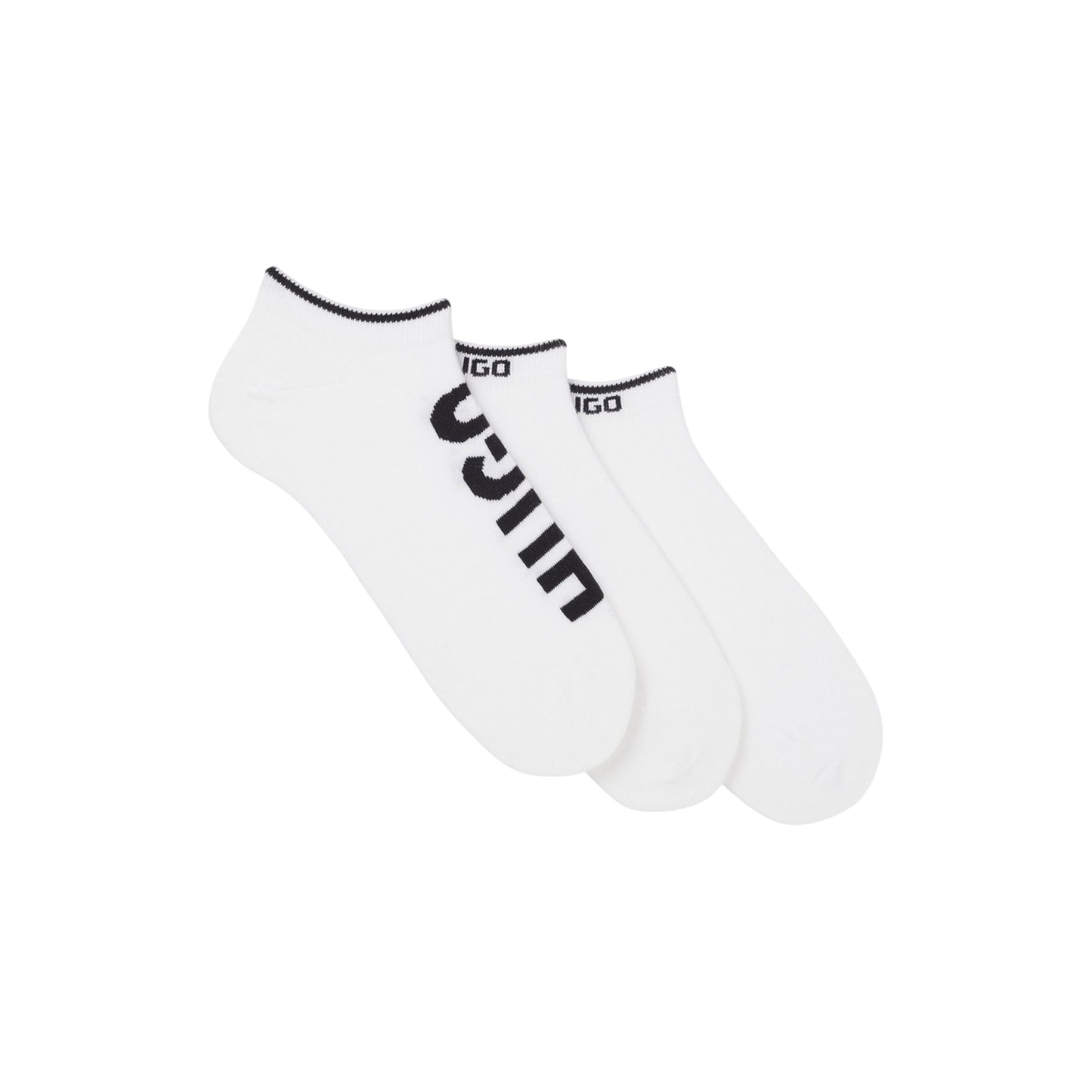 White - Front - Hugo Mens Ankle Socks (Pack of 3)