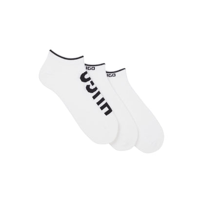White - Front - Hugo Mens Ankle Socks (Pack of 3)