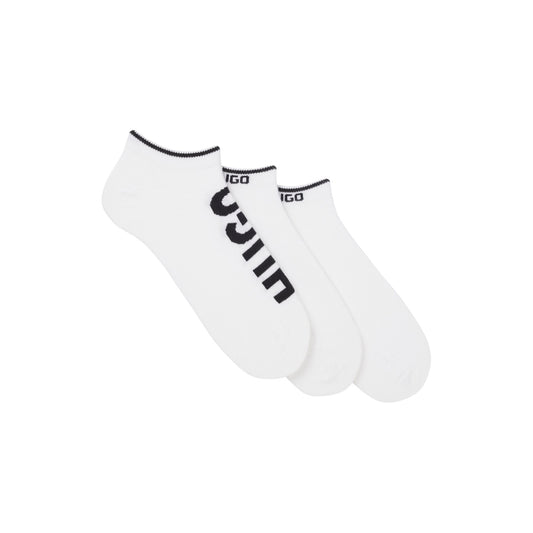 White - Front - Hugo Mens Ankle Socks (Pack of 3)