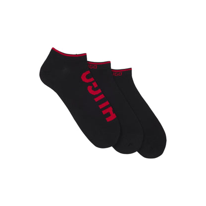 Black - Front - Hugo Mens Ankle Socks (Pack of 3)