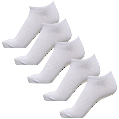 White - Front - Hummel Childrens-Kids Cushioned Ankle Socks (Pack of 5)