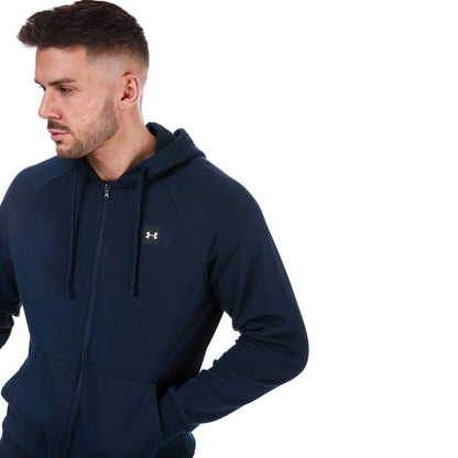 Navy - Pack Shot - Under Armour Mens Rival Fleece Full Zip Hoodie