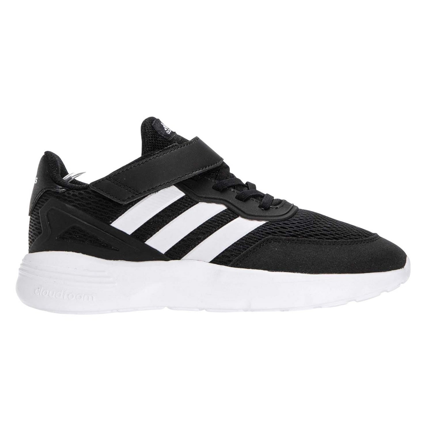 Black - Side - Adidas Childrens-Kids Nebzed Elastic Trainers