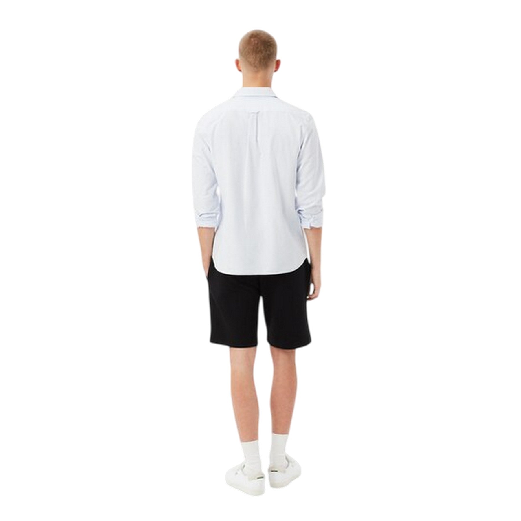 Black - Back - Lacoste Mens Fleece Shorts