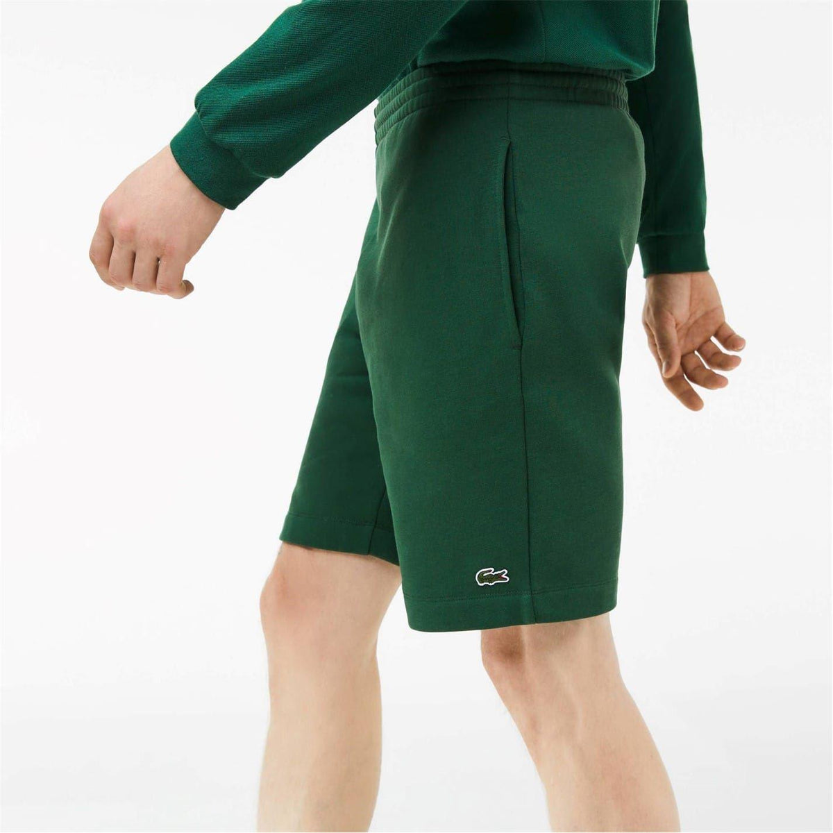 Green - Pack Shot - Lacoste Mens Fleece Shorts