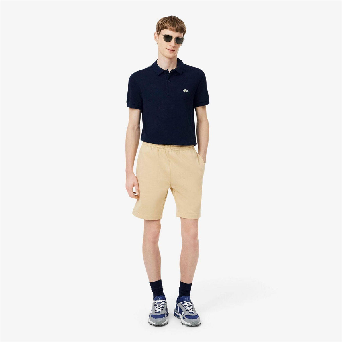 Light Beige - Lifestyle - Lacoste Mens Fleece Shorts
