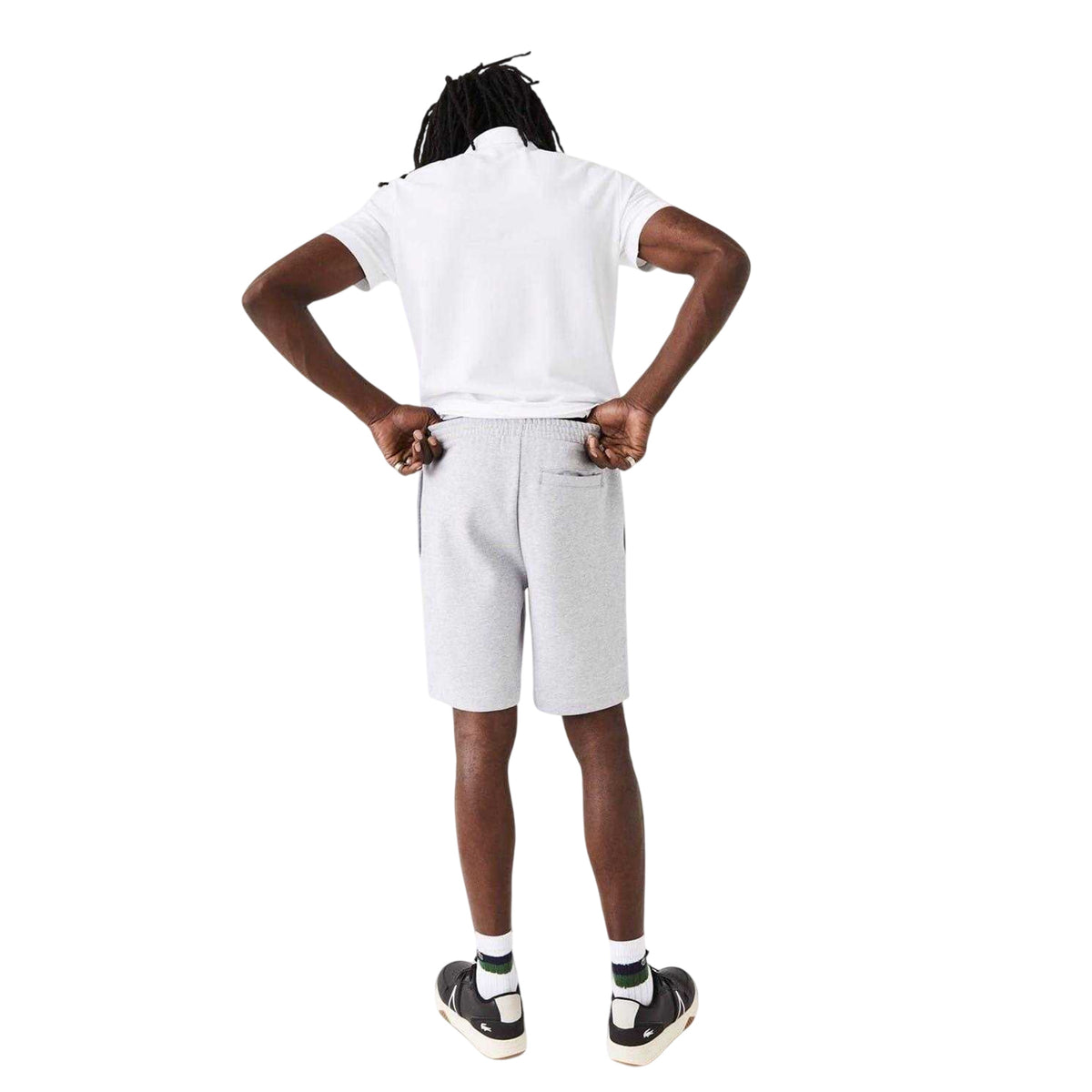 Light Grey - Pack Shot - Lacoste Mens Fleece Shorts