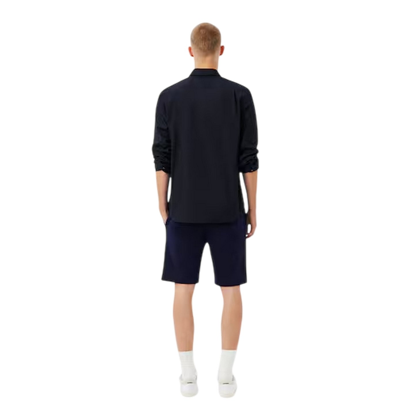 Navy - Back - Lacoste Mens Fleece Shorts