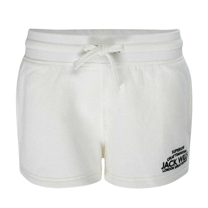 Vintage White - Front - Jack Wills Womens-Ladies Logo Sweat Shorts