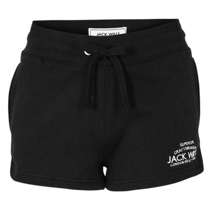Black - Front - Jack Wills Womens-Ladies Logo Sweat Shorts