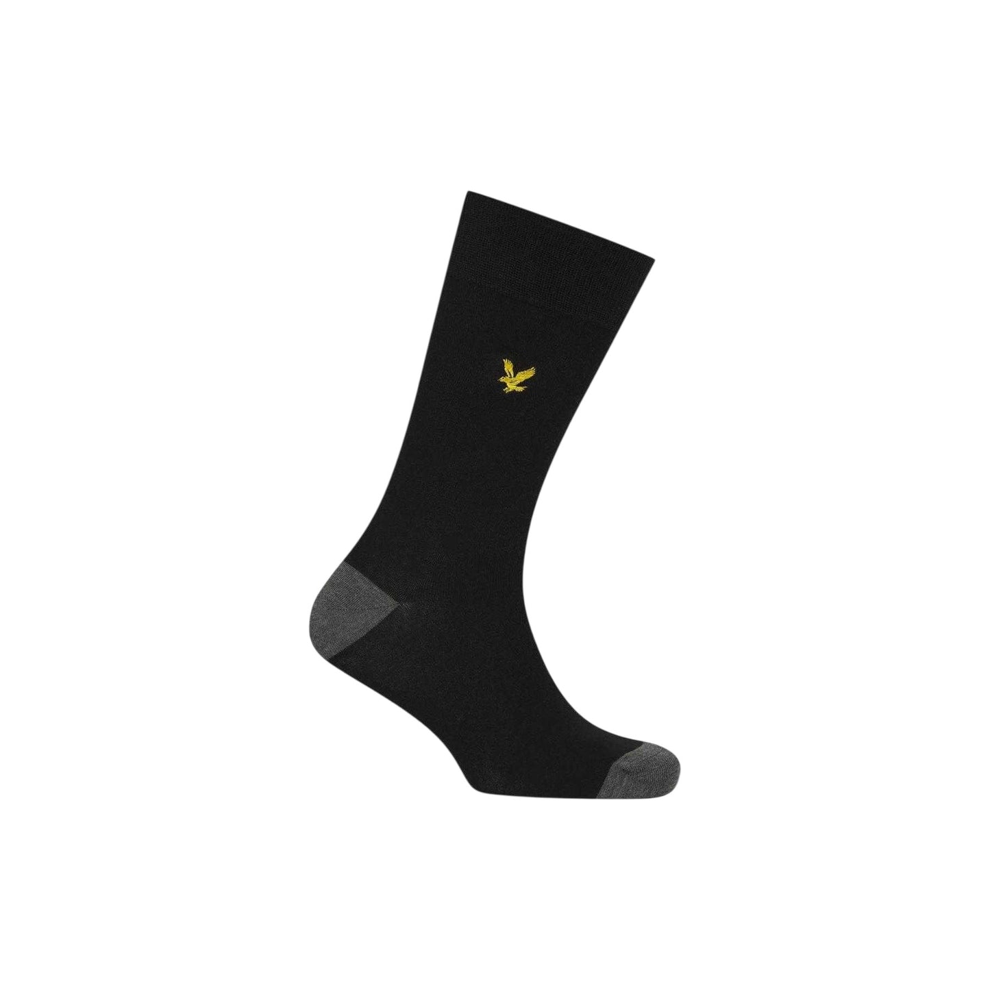 Black-Ash - Back - Lyle & Scott Mens Contrast Crew Socks (Pack of 5)