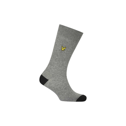Black-Ash - Side - Lyle & Scott Mens Contrast Crew Socks (Pack of 5)