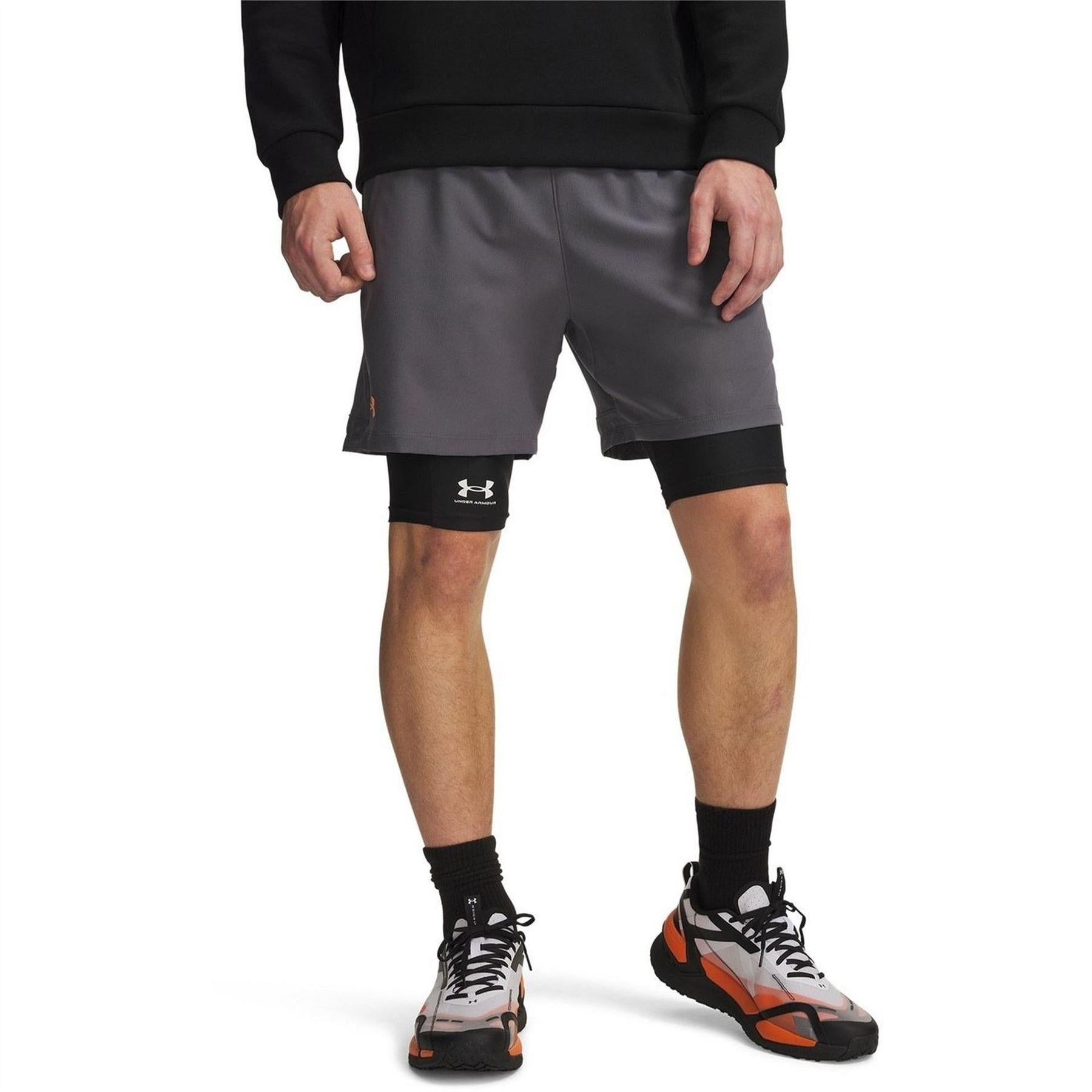 White Castlerock-Orange - Side - Under Armour Mens Vanish Shorts