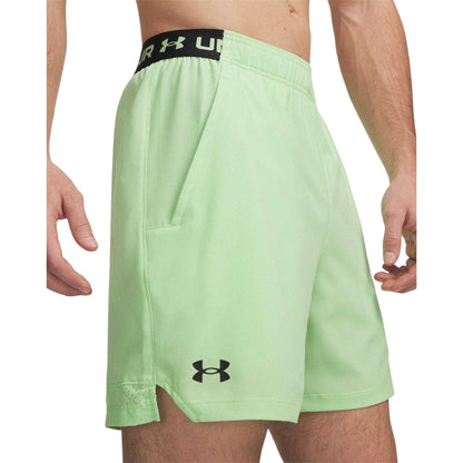 Lime-Black - Front - Under Armour Mens Vanish Shorts