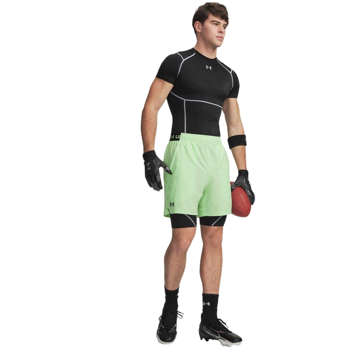 Lime-Black - Side - Under Armour Mens Vanish Shorts