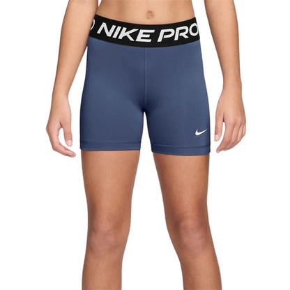 Mystic Blue - Side - Nike Girls Dri-FIT Compression Shorts