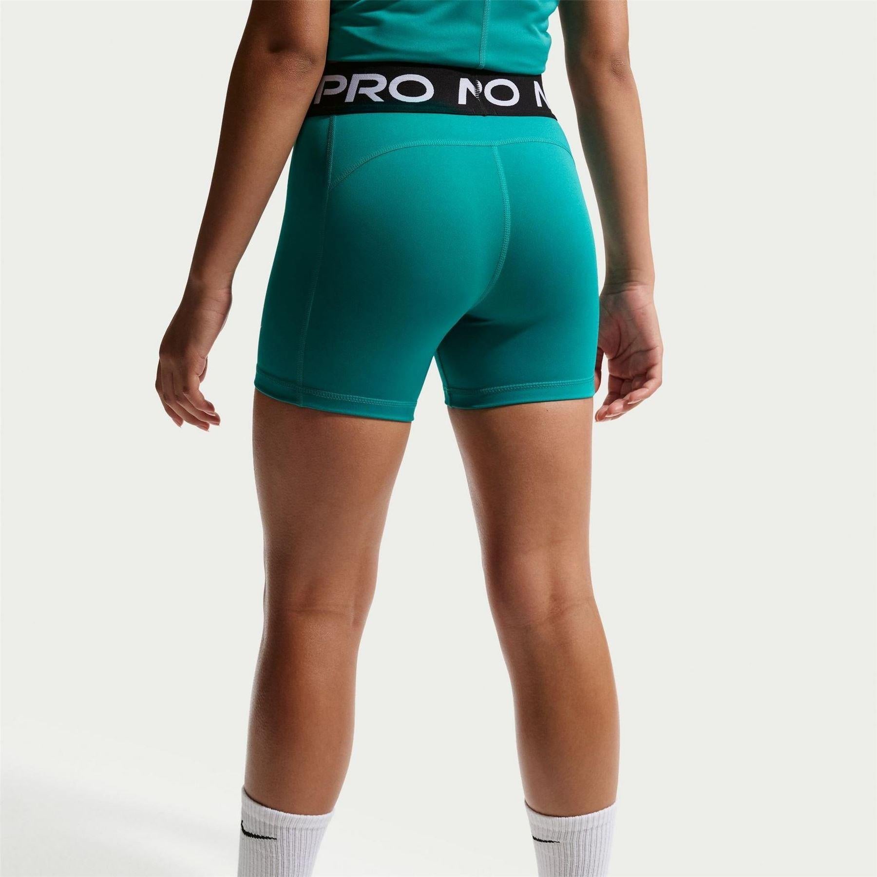 Arctic Green - Back - Nike Girls Dri-FIT Compression Shorts