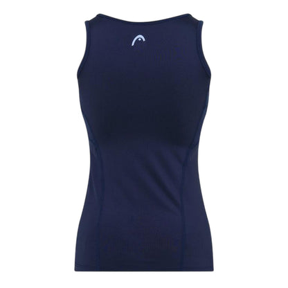 Blue - Back - Head Womens-Ladies Jersey Scoop Neck Slim Tank Top