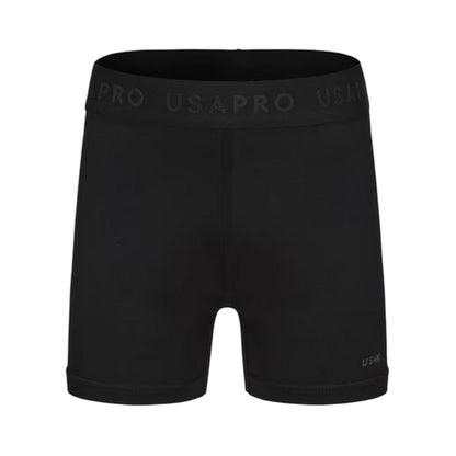 Black - Front - USA Pro Girls Training Shorts