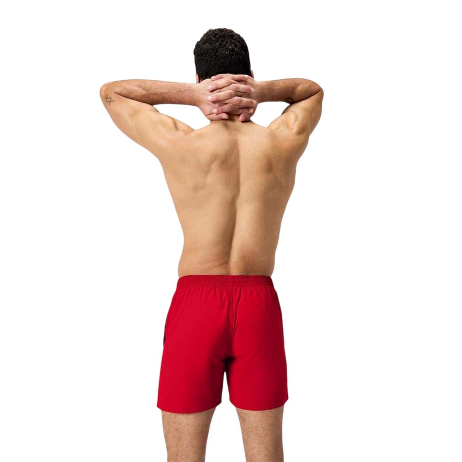Red - Back - Speedo Mens Essential Swim Shorts