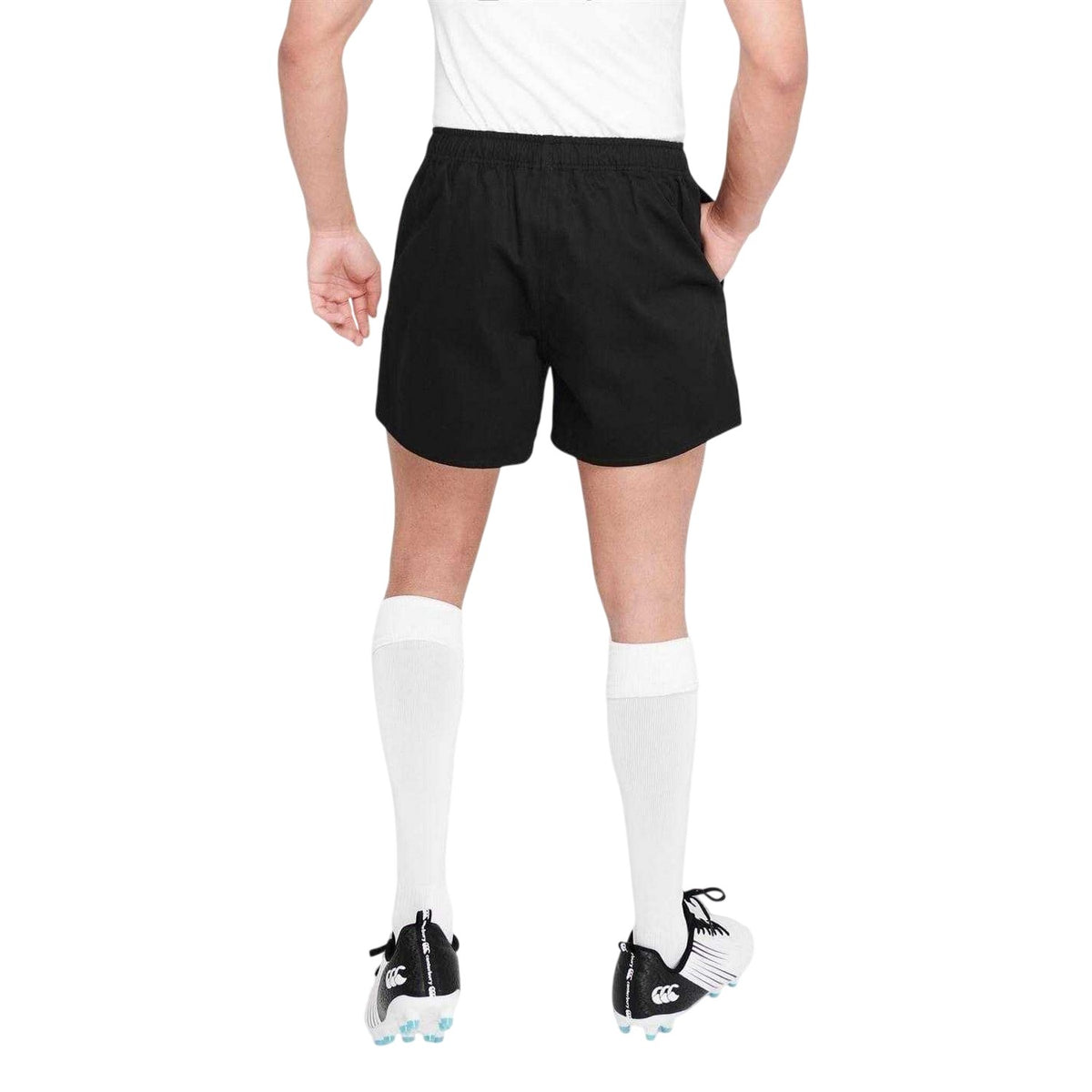 Black - Back - Canterbury Mens Logo Rugby Shorts