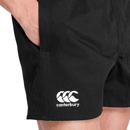 Black - Side - Canterbury Mens Logo Rugby Shorts