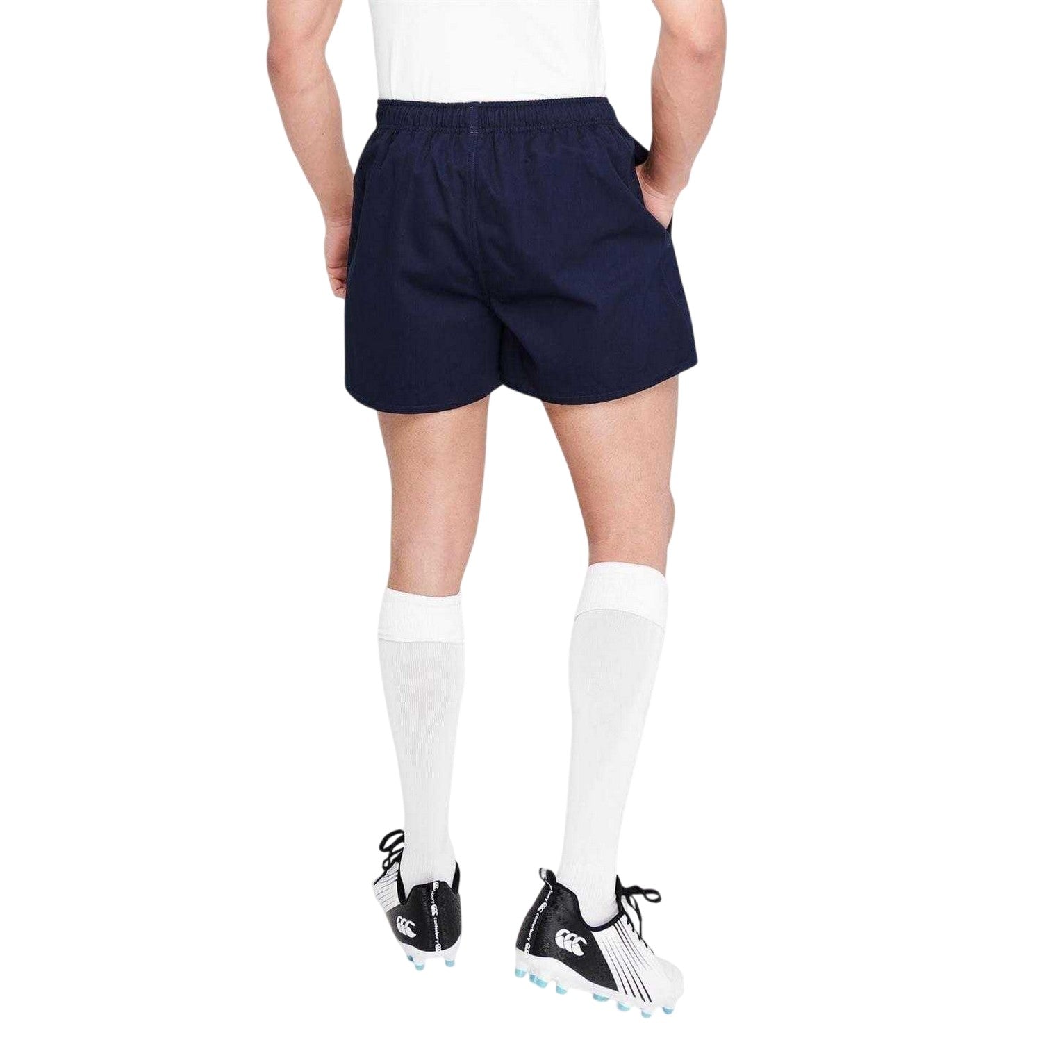 Navy - Back - Canterbury Mens Logo Rugby Shorts
