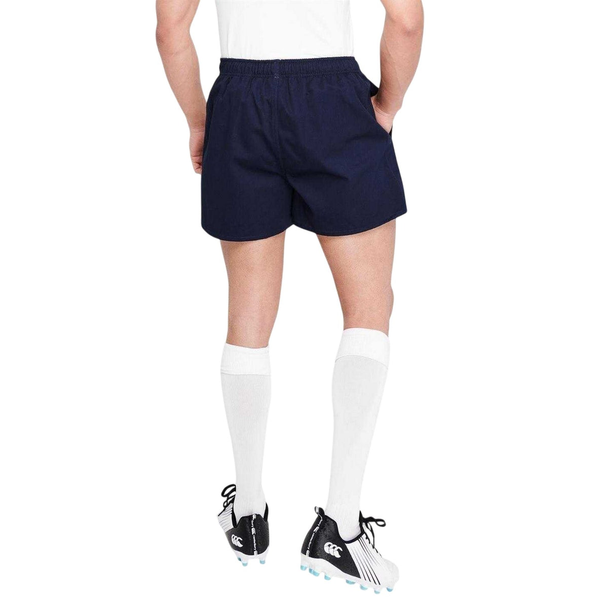 Navy - Back - Canterbury Mens Logo Rugby Shorts